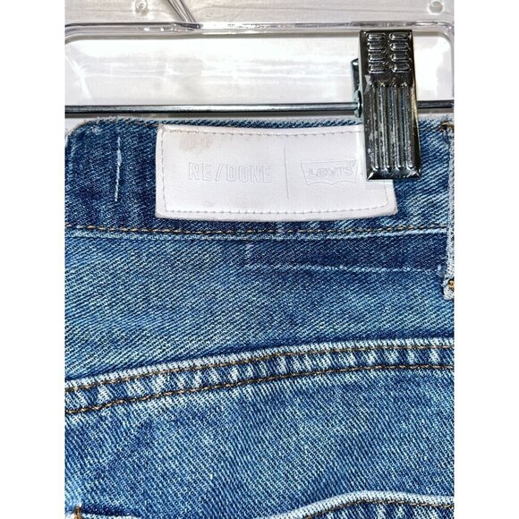 Re/Done Levis High-Rise Wide-Leg Raw Hem Jeans  Womens Size 25 - Picture 14 of 15